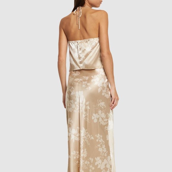 Reformation Beba Silk Two Piece in Sable - Picture 2 of 5